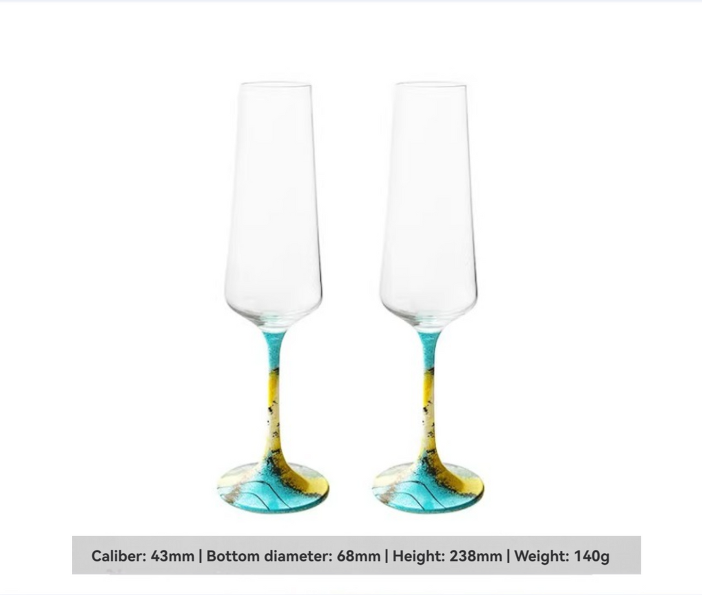 BERHE crystal glass new personalized color rod champagne glass gift wine glass