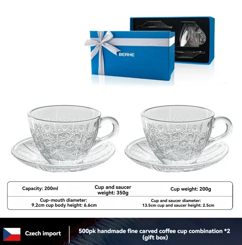 500PK Hand-Cut Crystal Coffee Cup