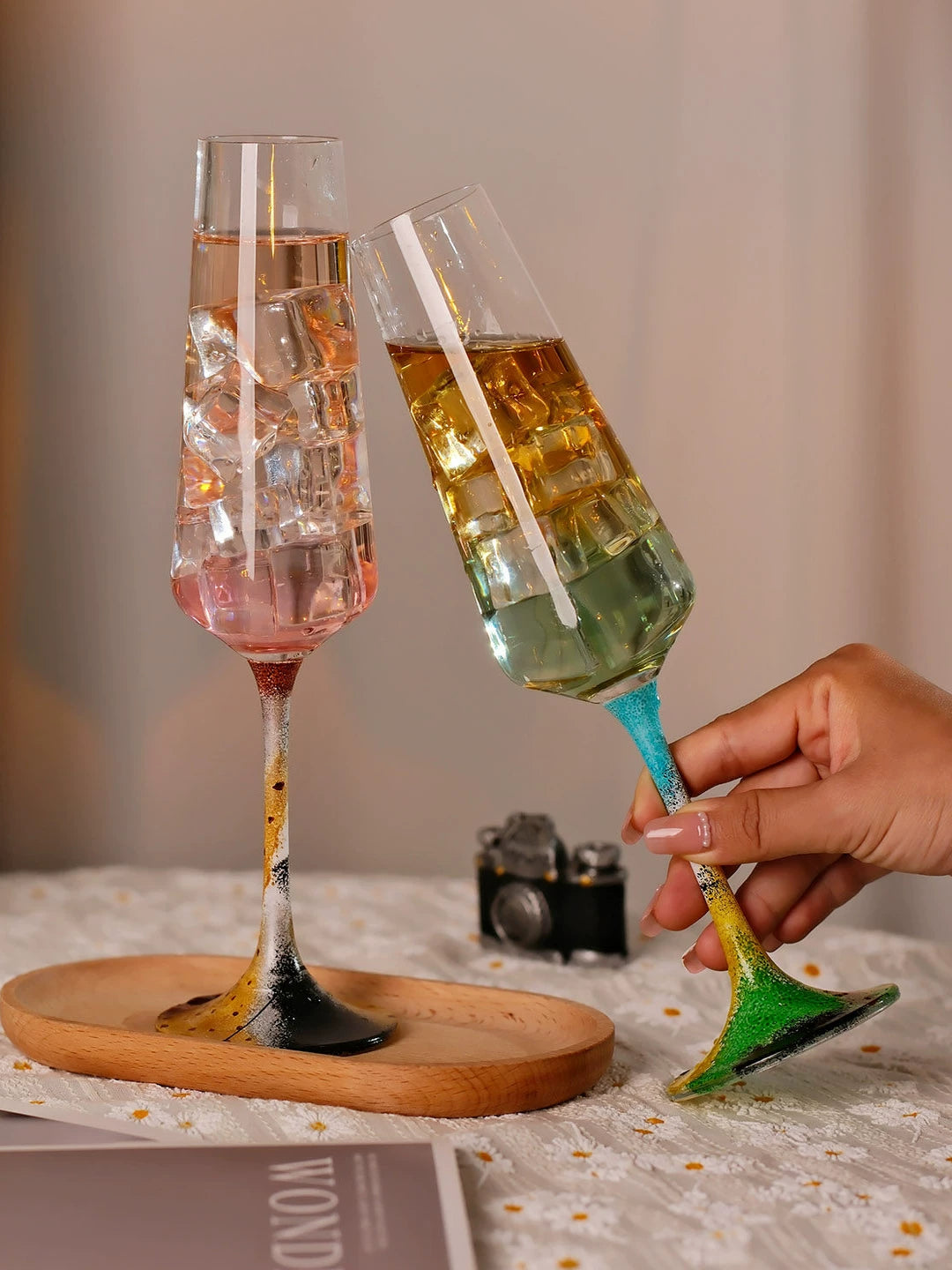 BERHE crystal glass new personalized color rod champagne glass gift wine glass