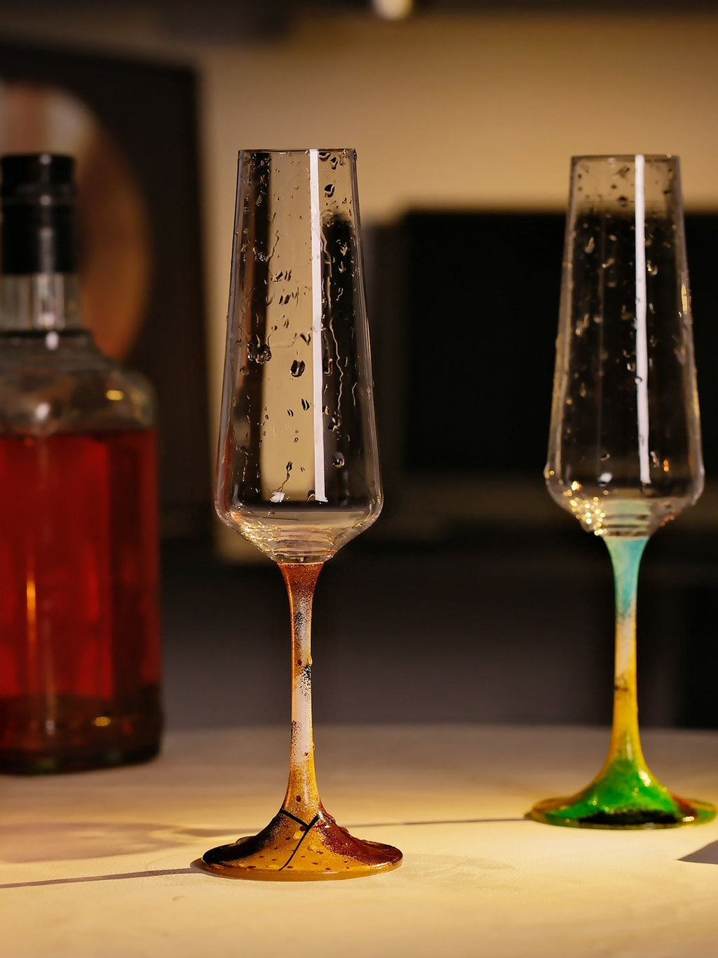 BERHE crystal glass new personalized color rod champagne glass gift wine glass