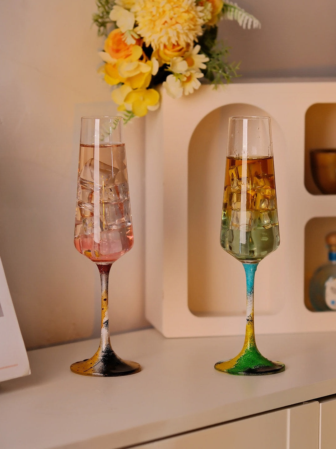 BERHE crystal glass new personalized color rod champagne glass gift wine glass